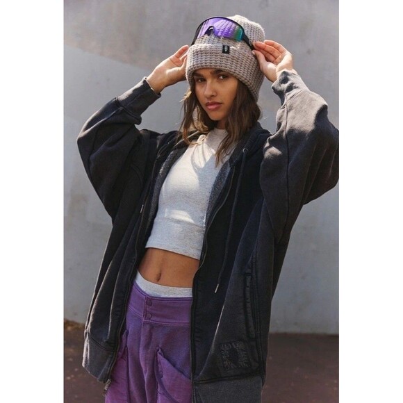 Free People FP Movement Sprint To The Finish Zip-Up Hoodie Jacket Top M 281920 - Picture 3 of 8